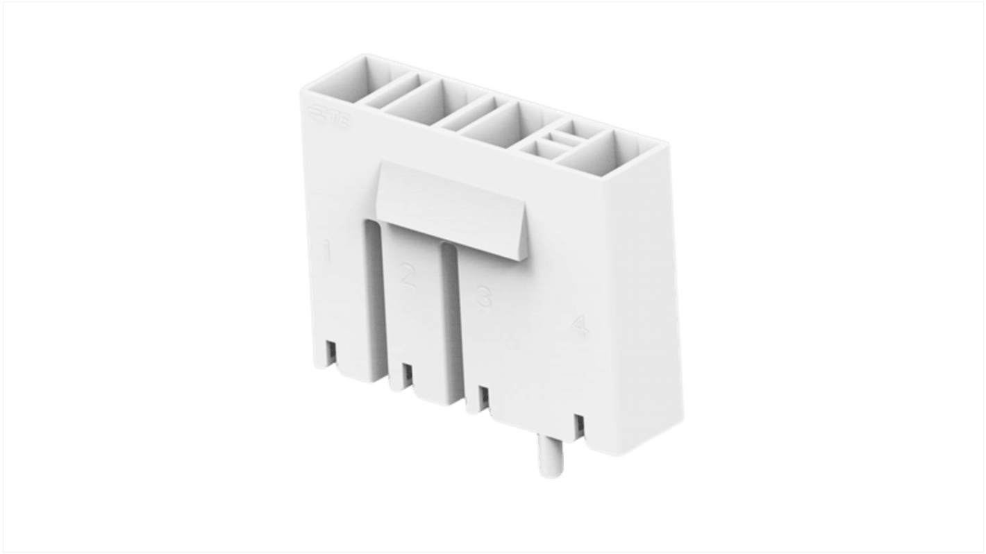 TE Connectivity 250 HSG F-SPRING Crimpkontaktgehäuse, Buchse, Natur, 4-polig