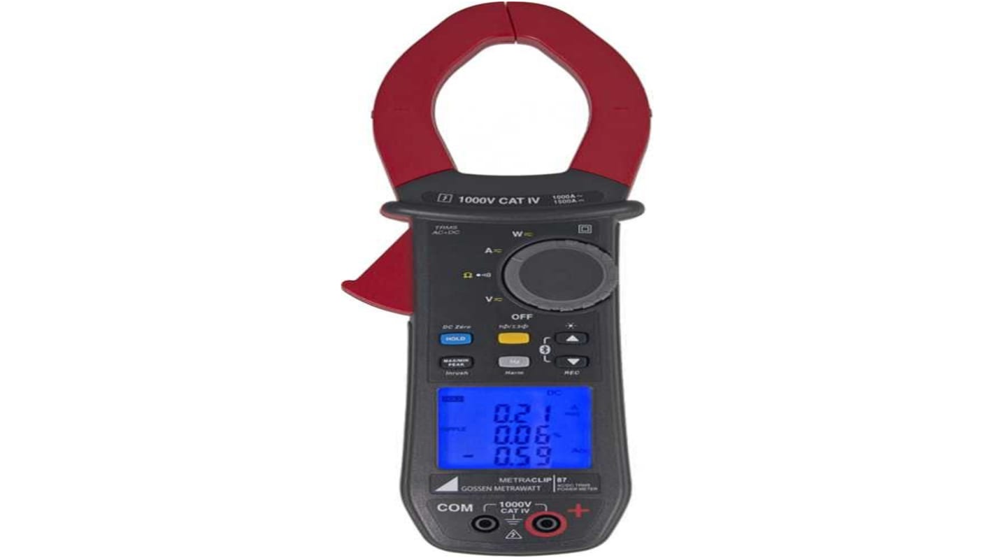 Gossen Metrawatt METRACLIP 87 Clamp Meters, 1500A dc, Max Current 999.9A ac