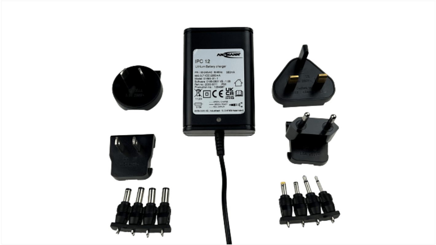 Ansmann IPC12 Akkuladegerät für 1 Lithium-Ion Akkus , 3.7V/2.35A-