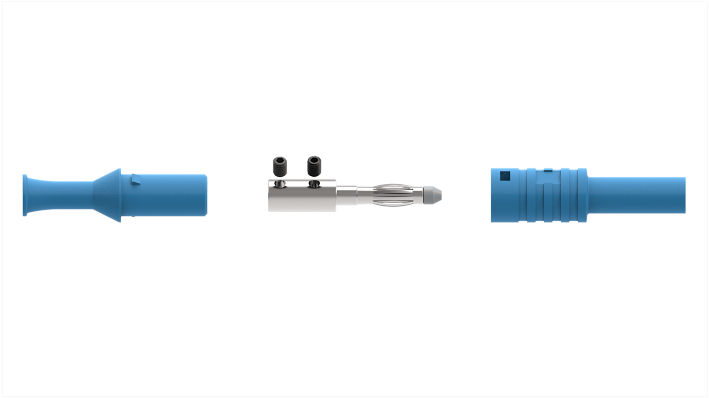 Conector banana Macho, 36A, 1kV, Azul