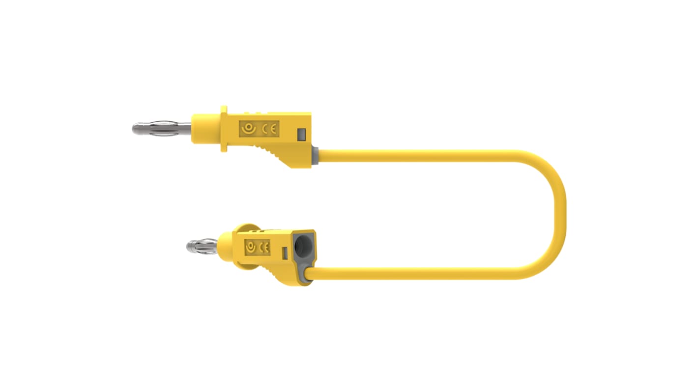 Electro PJP Test lead, 36A, 30 → 60V, Yellow, 200cm Lead Length