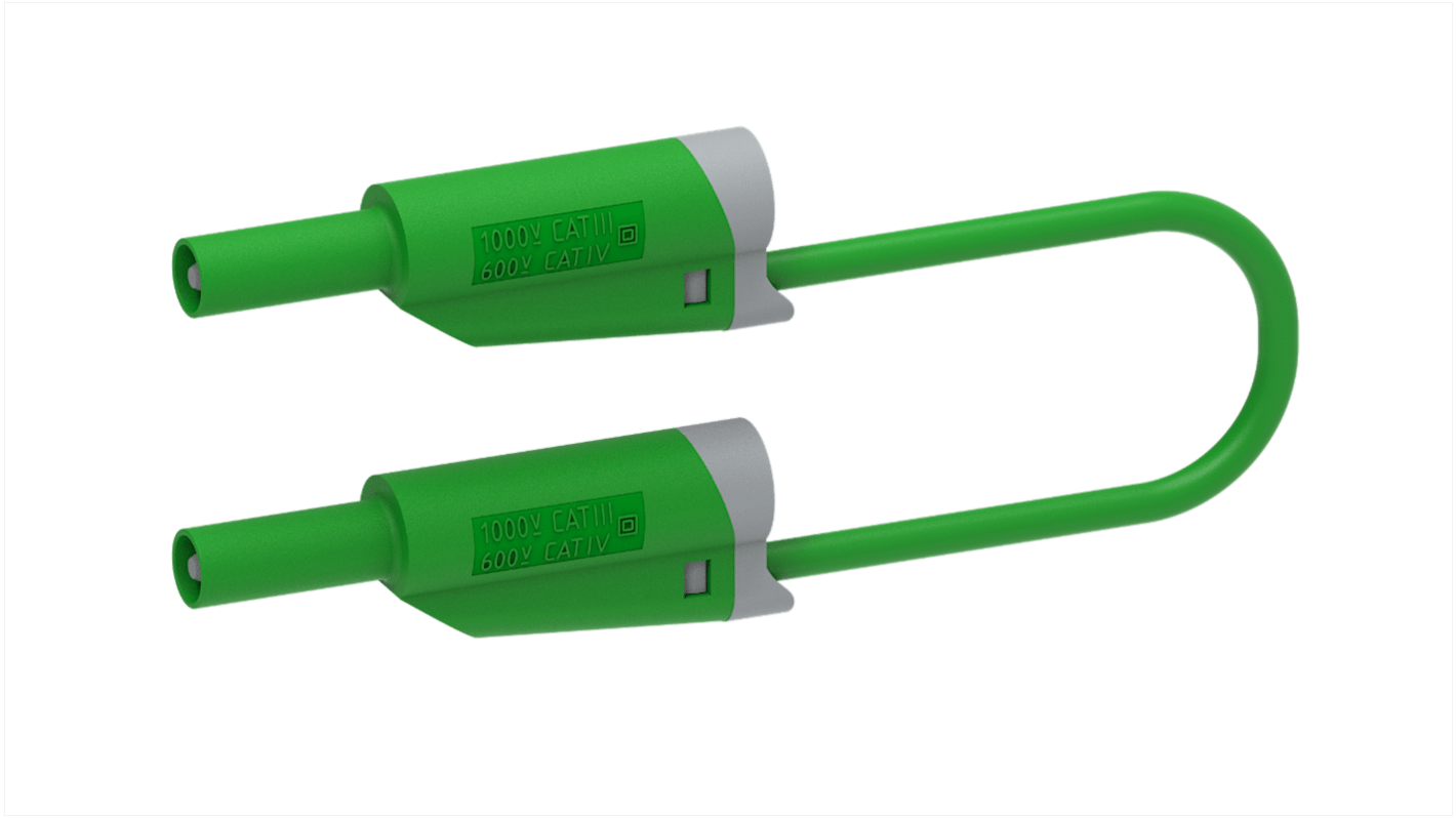 Electro PJP tesztkábel 36A, 600V, A csatl.: dugasz, Zöld, 100cm