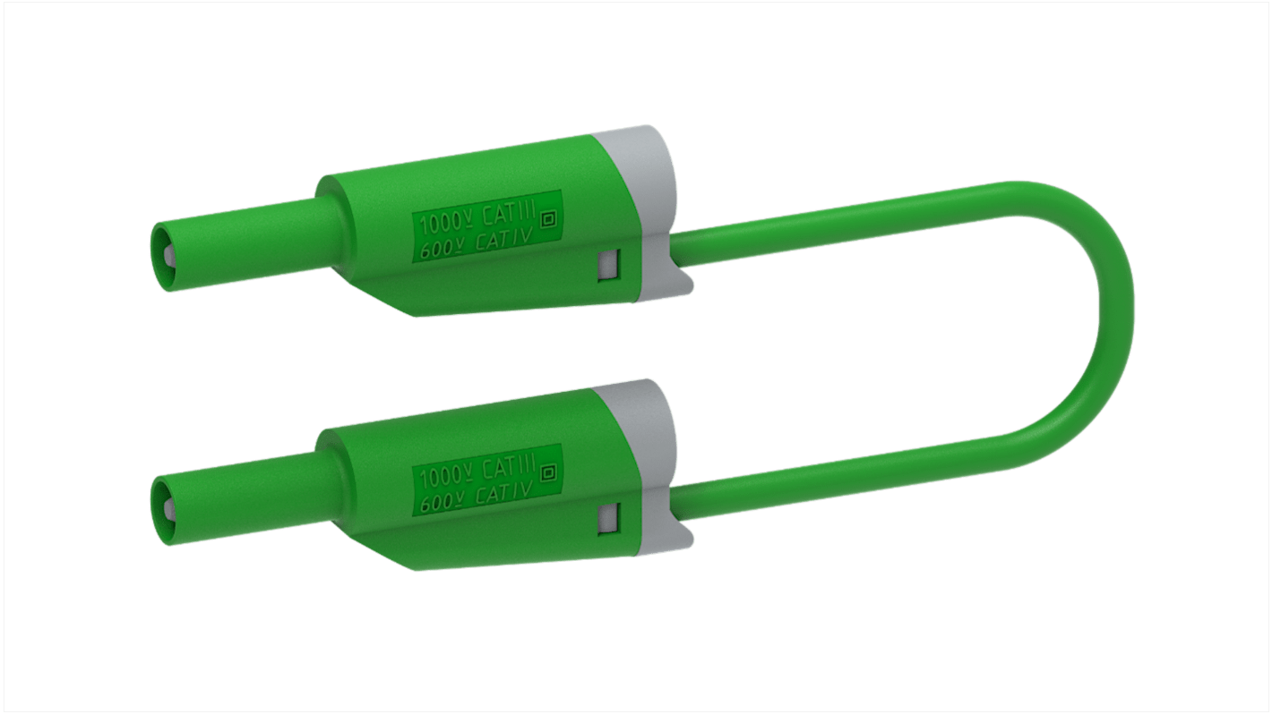 Electro PJP tesztkábel 36A, 600V, A csatl.: dugasz, Zöld, 200cm