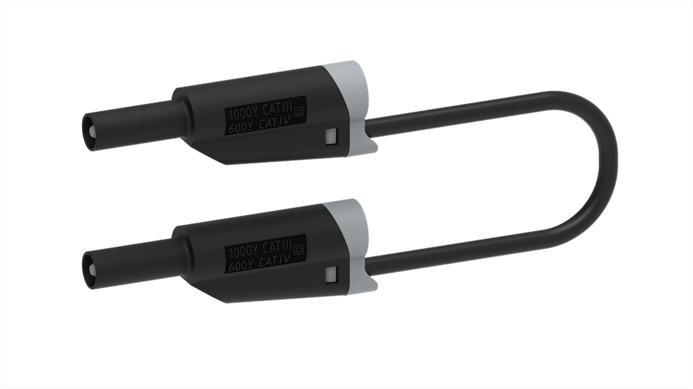 2217/600V50N Electro PJP Test lead, 36A, 600V, Black, 50cm Lead