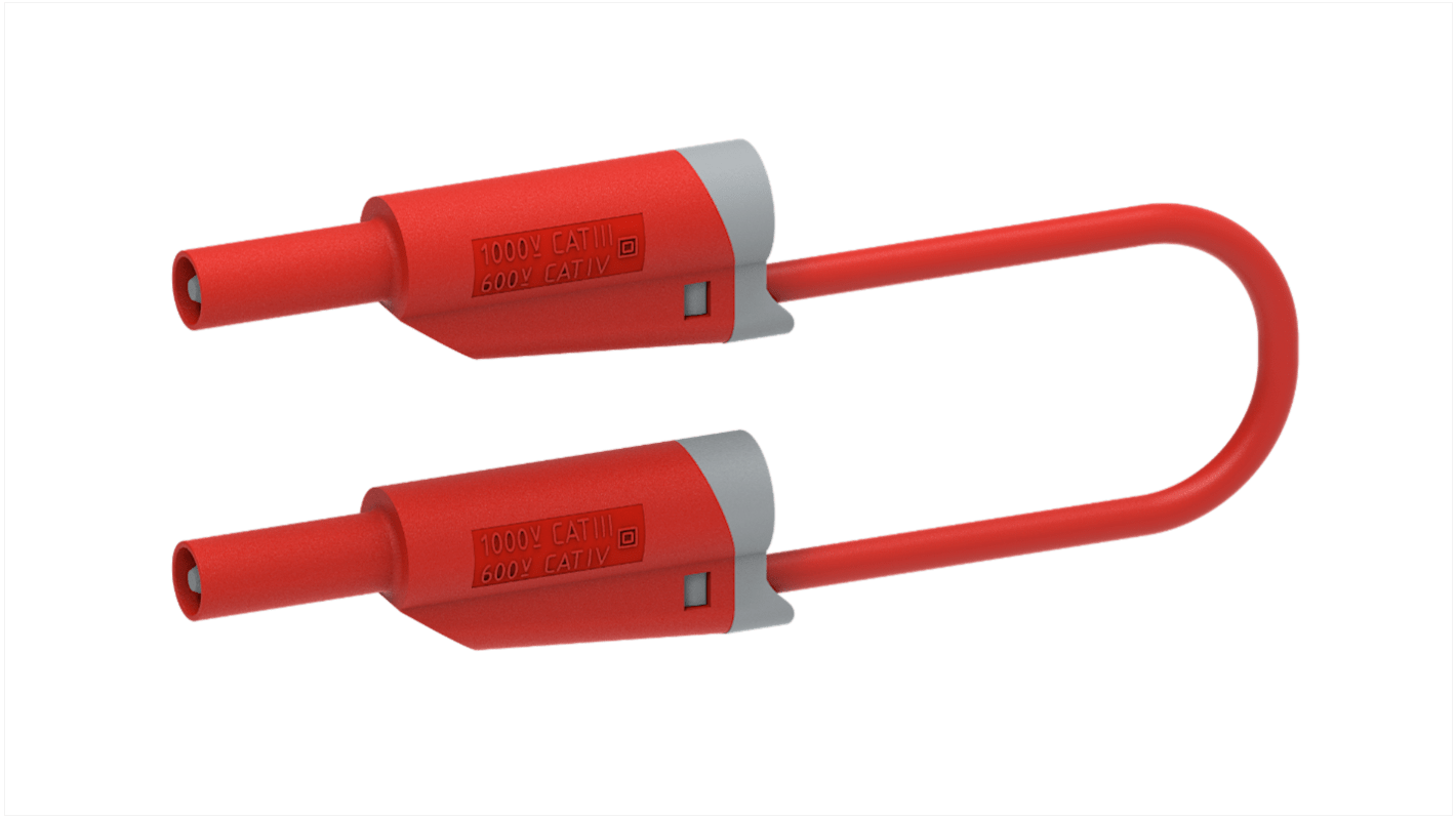 Cable de prueba Electro PJP de color Rojo, Macho, 1kV, 36A, 100cm