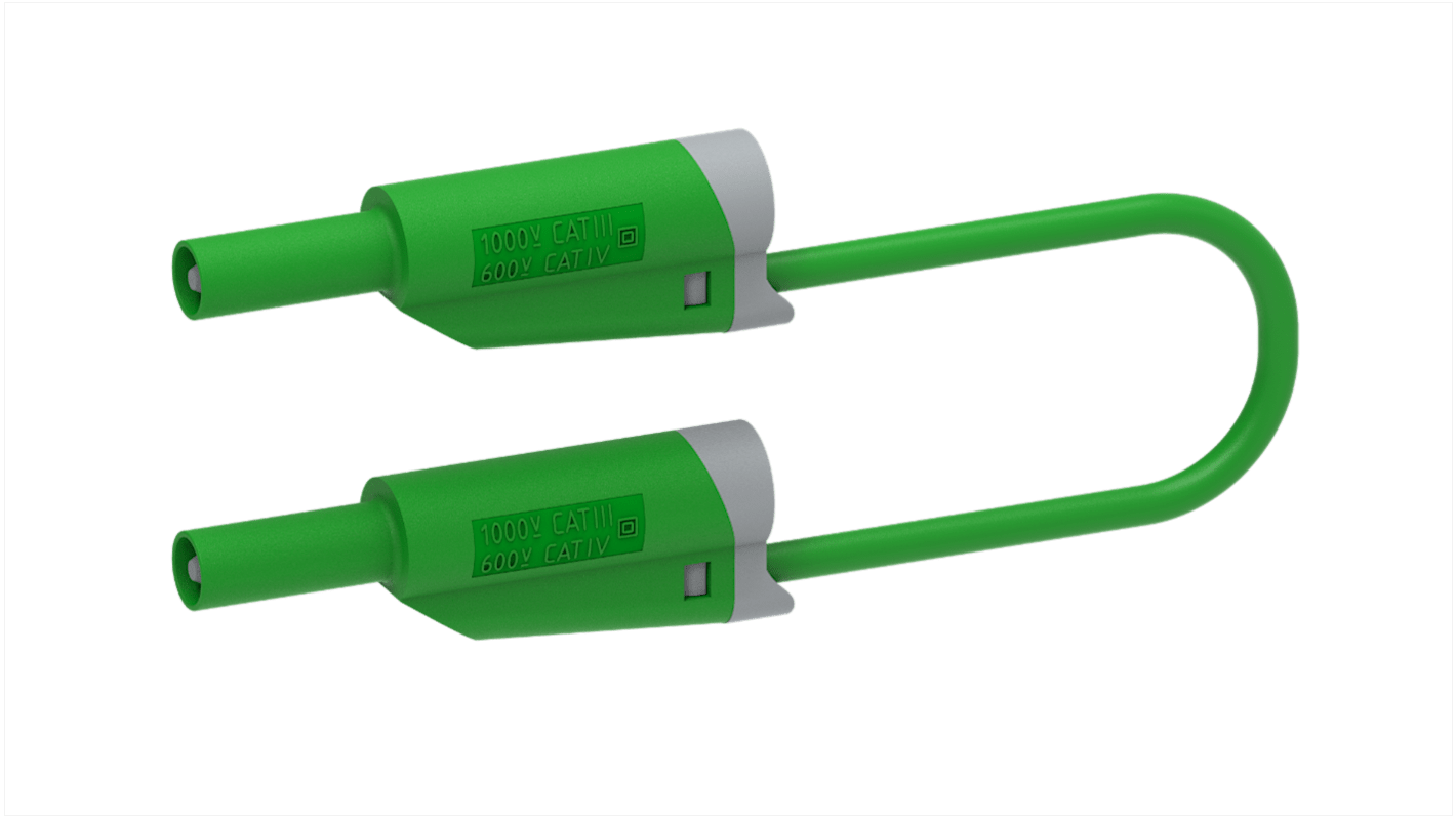 Electro PJP Messleitung Stecker, Grün 100cm, 1kV / 36A