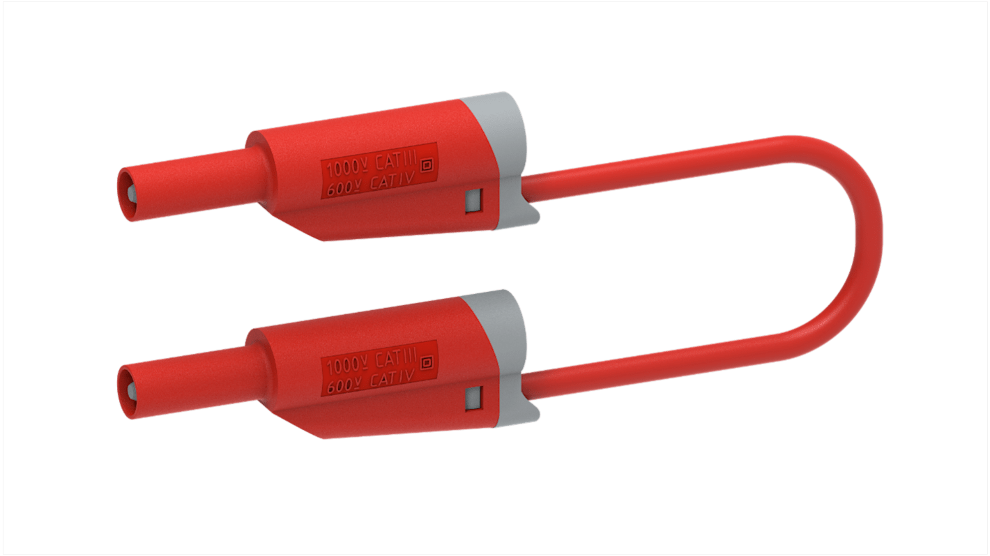 Electro PJP Test lead, 36A, 1kV, Red, 200cm Lead Length