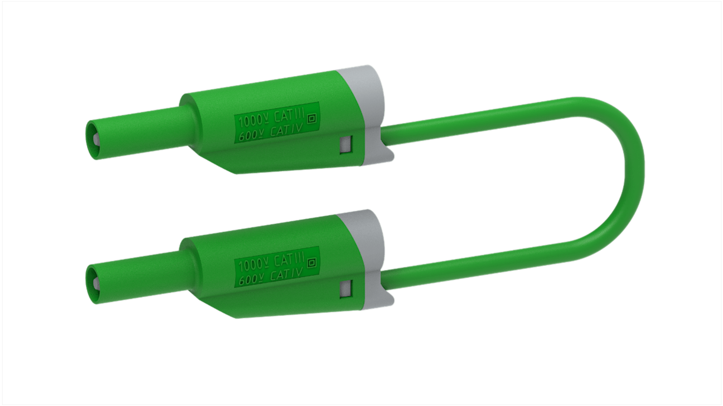 Electro PJP Test lead, 36A, 1kV, Green, 200cm Lead Length