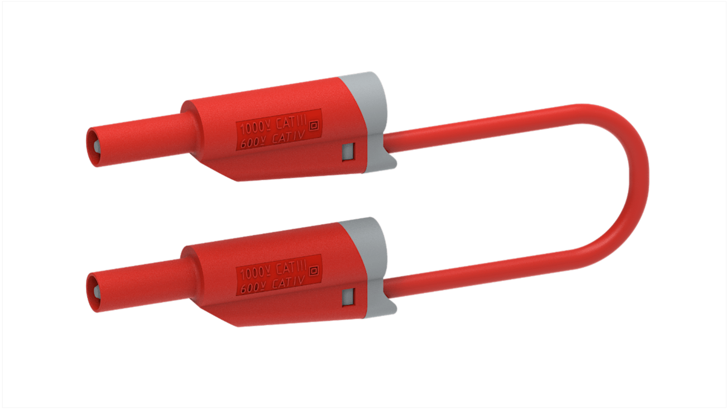 Cable de prueba Electro PJP de color Rojo, Macho, 1kV, 36A, 50cm