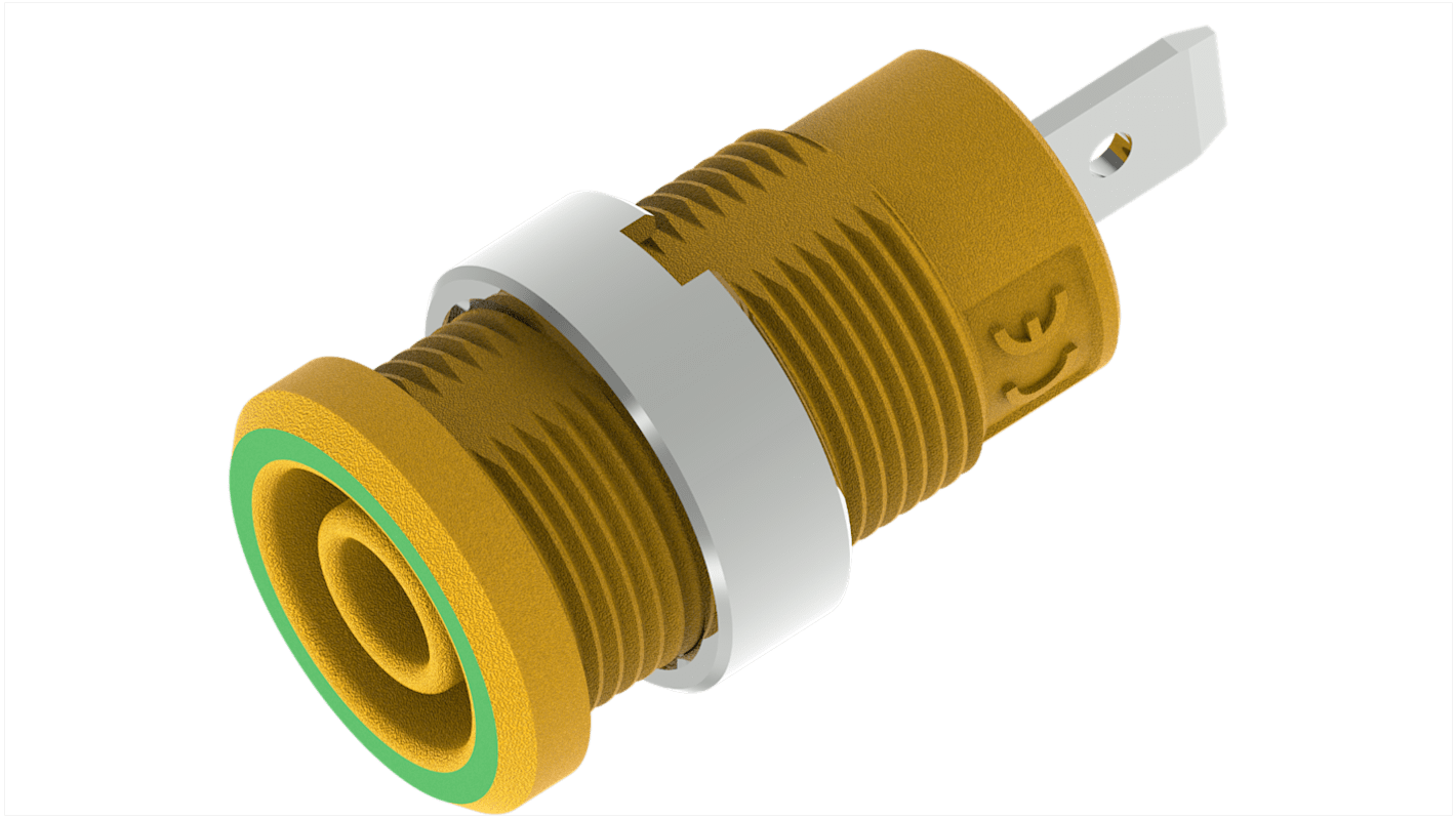 Electro PJP Yellow Female Banana Socket, Plug In Termination, 36A, 600 → 1000V