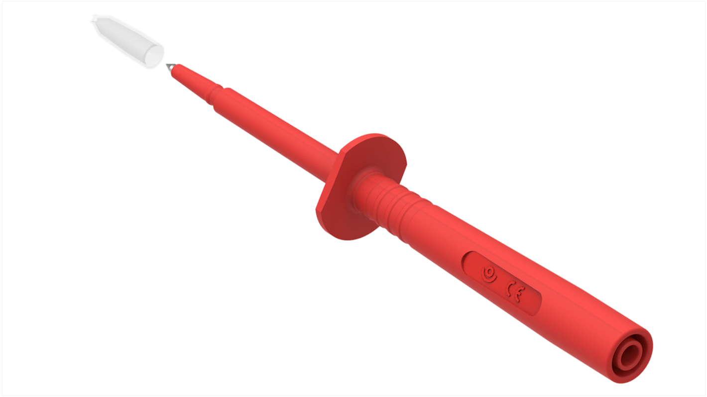 Sonda de prueba, 16A, 1kV, punta 3.4mm, Rojo