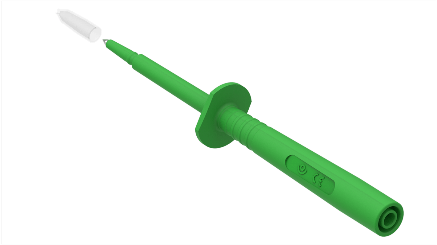 Sonda de prueba, 16A, 1kV, punta 3.4mm, Verde