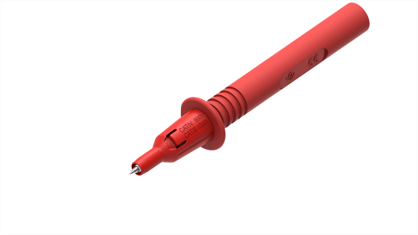 Sonda de prueba, 36A, 1kV, punta 4mm, Rojo