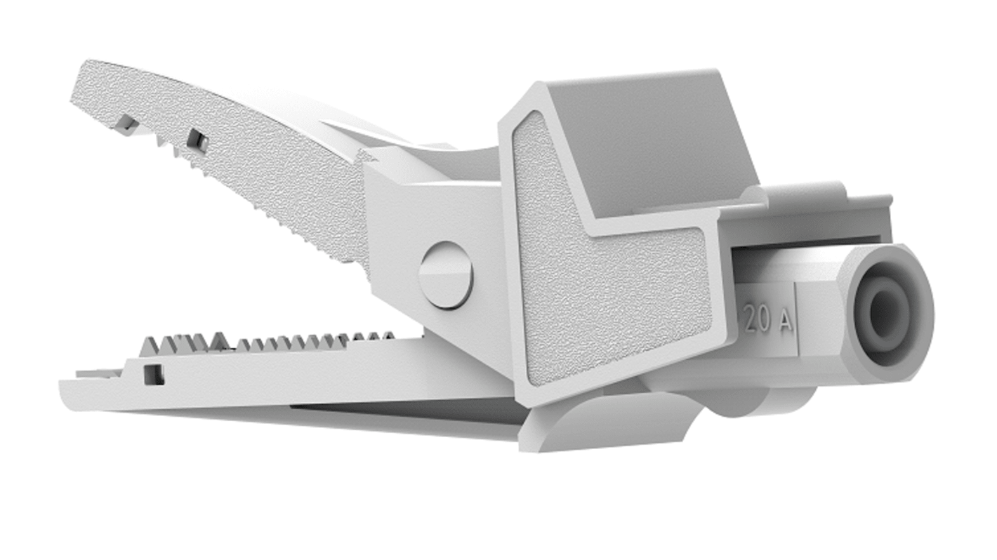 Electro PJP Alligator Clip, Nickel-Plated Steel Contact, 20A, Grey