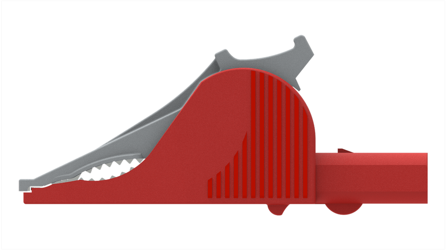 Electro PJP Vernickelte 32mm Krokodilklemme, Rot isoliert, 36A