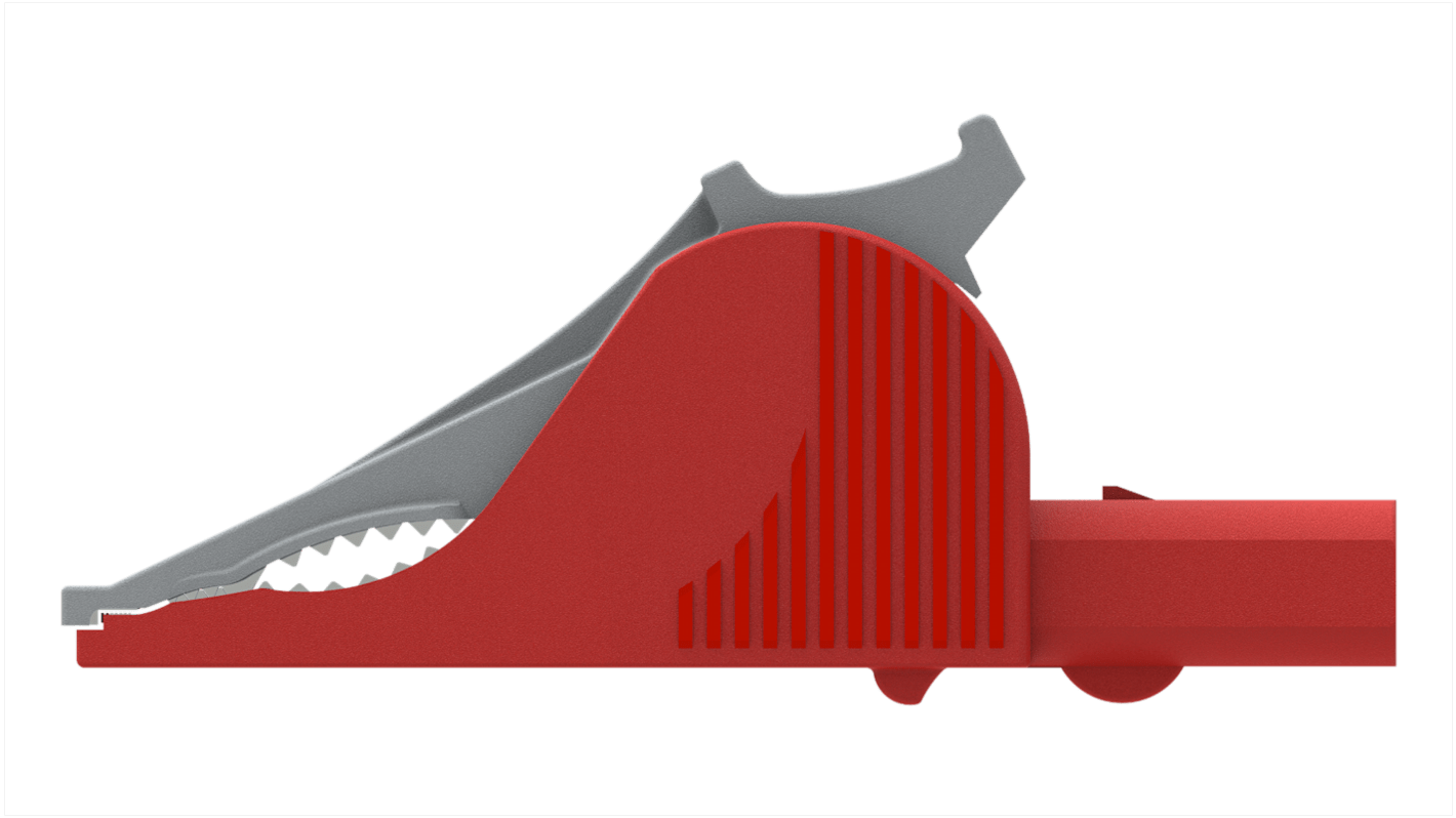 Morsetto a coccodrillo Electro PJP, 36A, apertura 32mm, isolato, col. Rosso