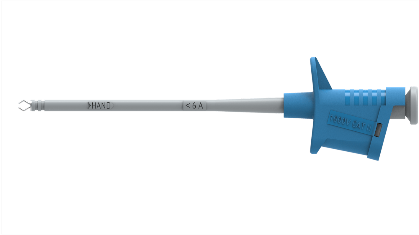 Pinzas de prueba, Acero, 6A, 1kV, punta Steel, Azul