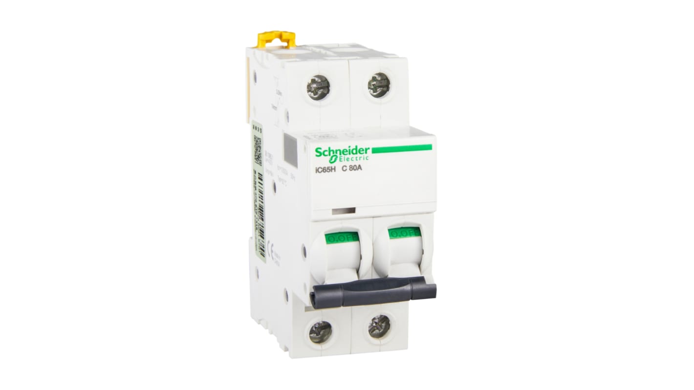 Interruttore magnetotermico Schneider Electric 2P 80A 10 kA, Tipo C