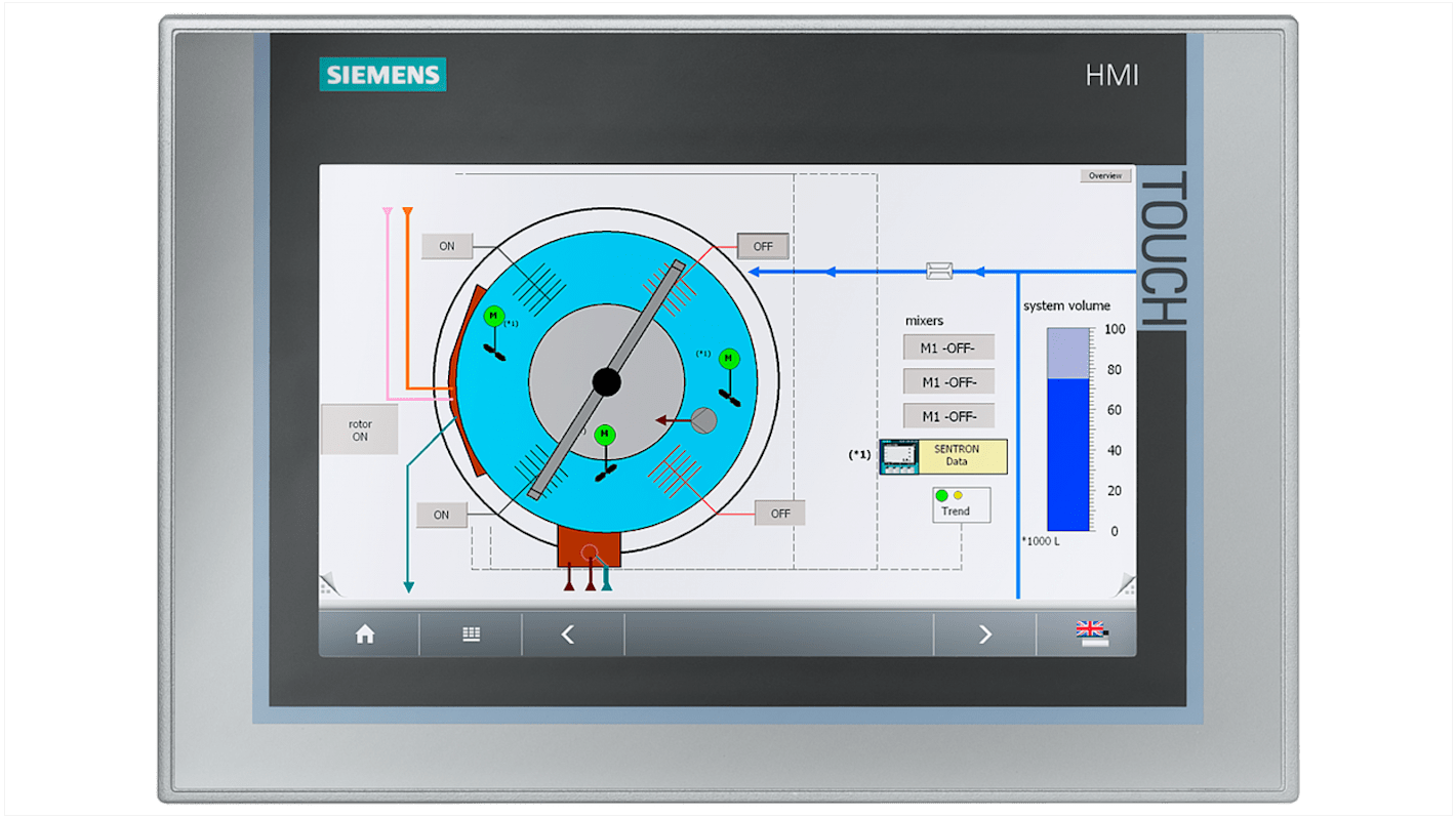 Siemens 6AG11240JC014AX0, SIPLUS, HMI-Panel, TP900 Comfort, TFT, 800 x 480pixels, 9 Zoll