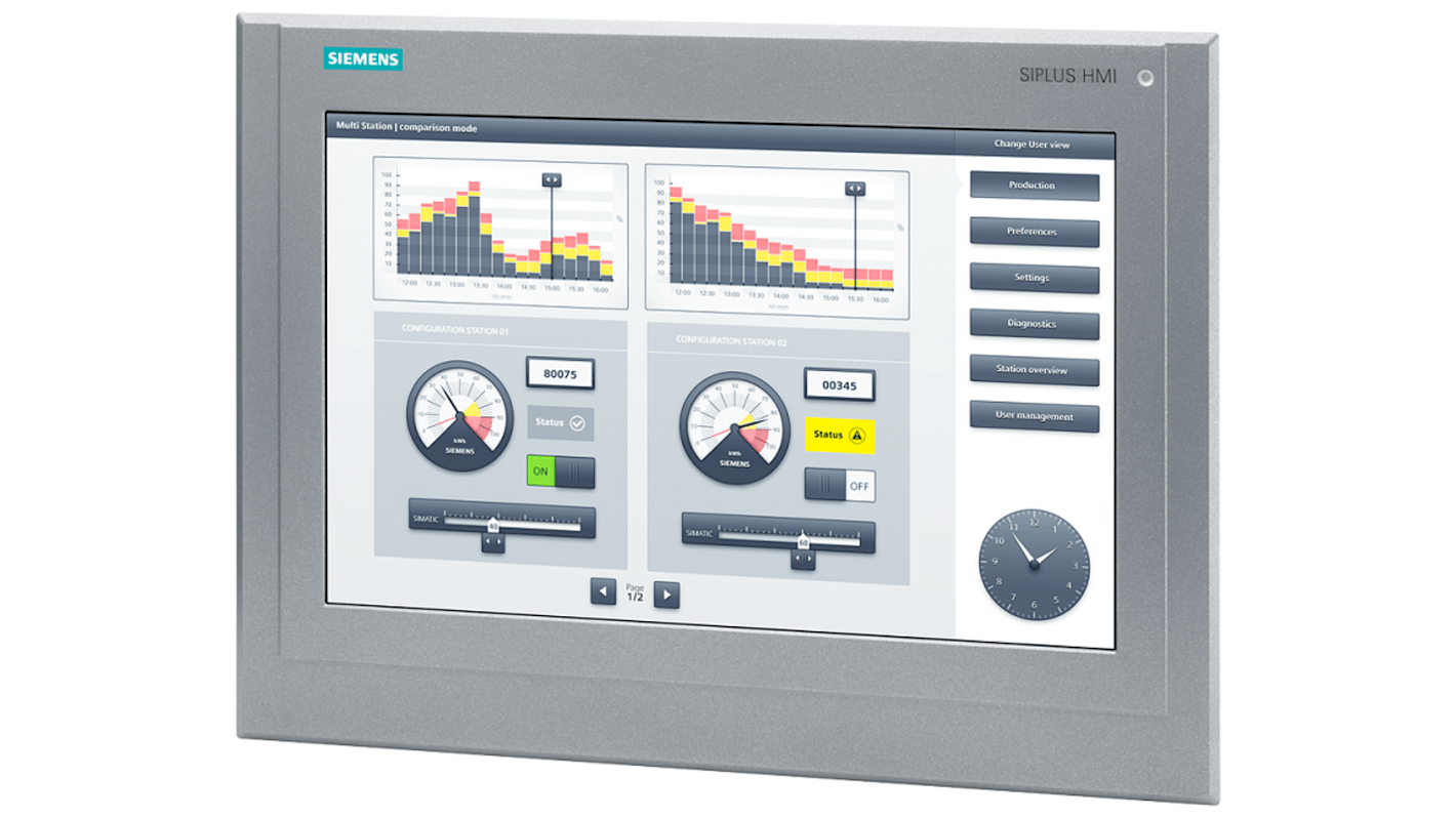 Pannello HMI Siemens, TP1500 Comfort per esterni, 15,4 poll., serie SIPLUS, display TFT