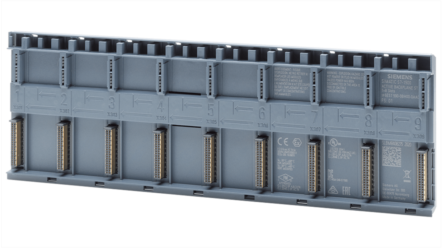 Backplane per guida din Siemens, serie SIMATIC S7-1500 ET 200, per SIMATIC S7-1500