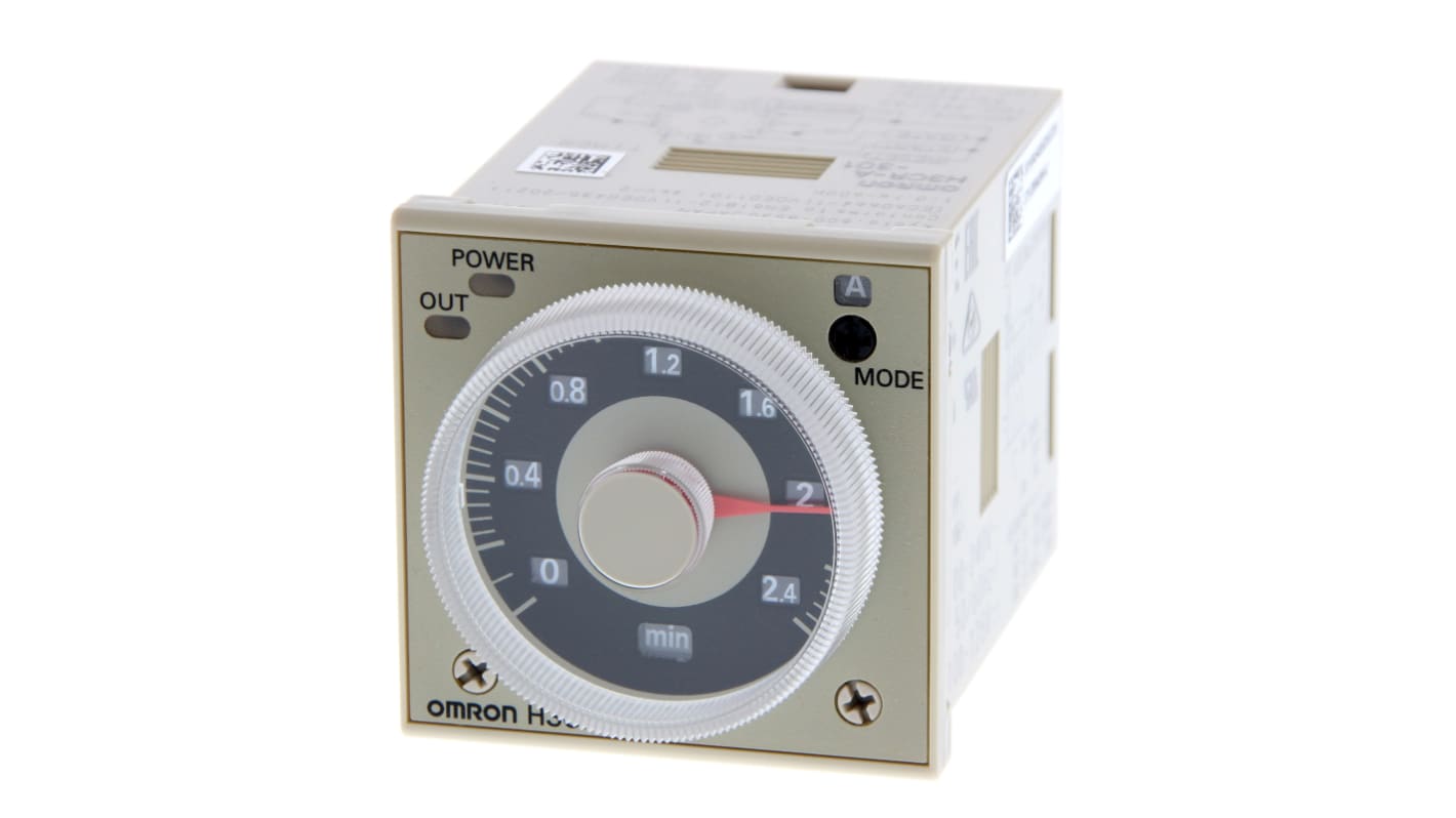 Omron Plug In Timer Relay, 100-240/100-125V ac/dc, 2-Contact, 0.05 → 1080000s, DPDT