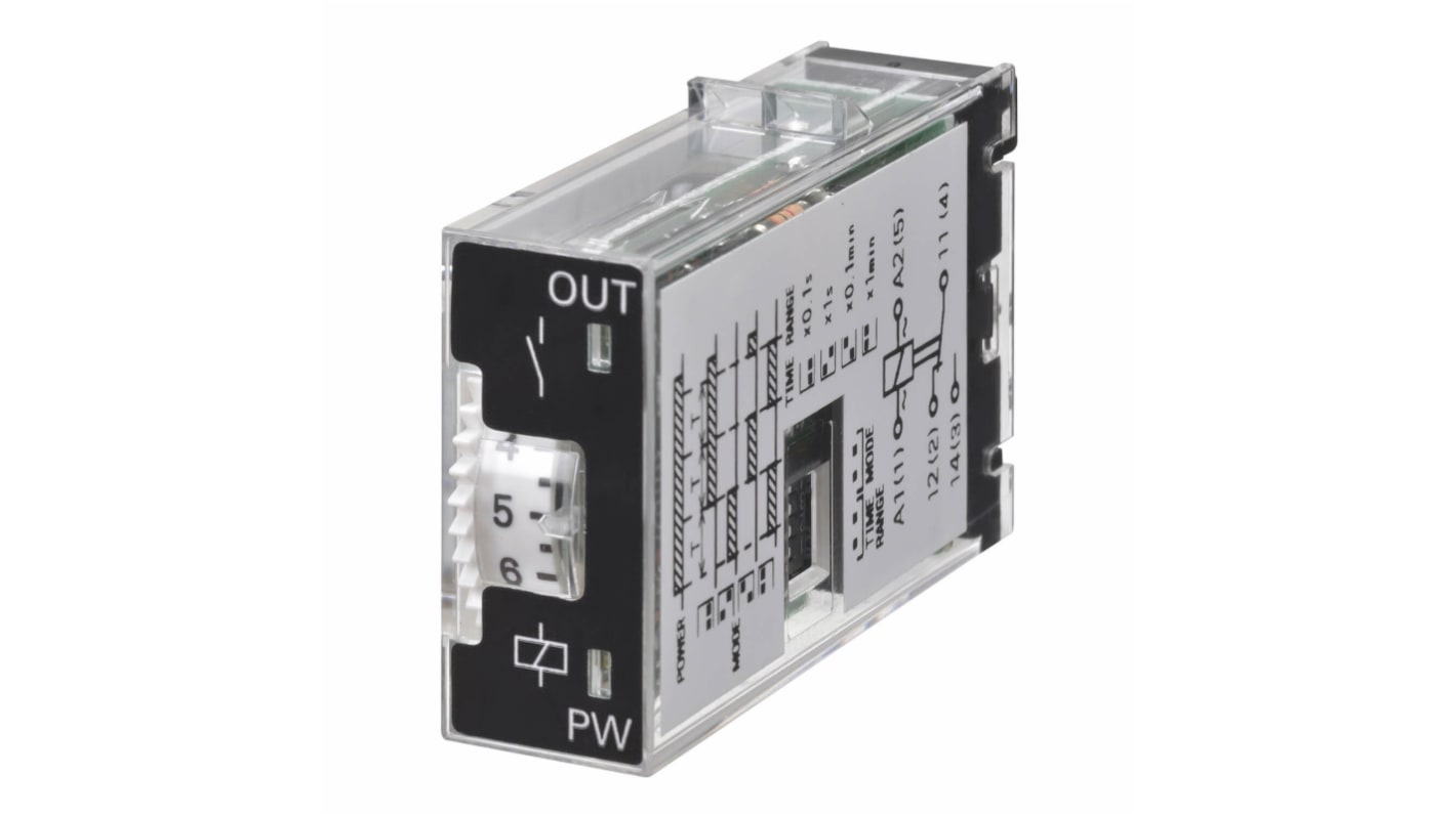 Omron Plug In Timer Relay, 24V dc, 2-Contact, 0.1 → 600s, SPDT