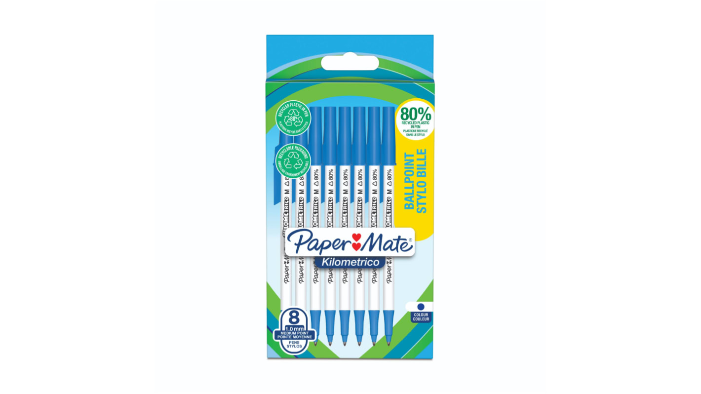 Paper Mate Blue Ball Point Pen, Medium Tip Size