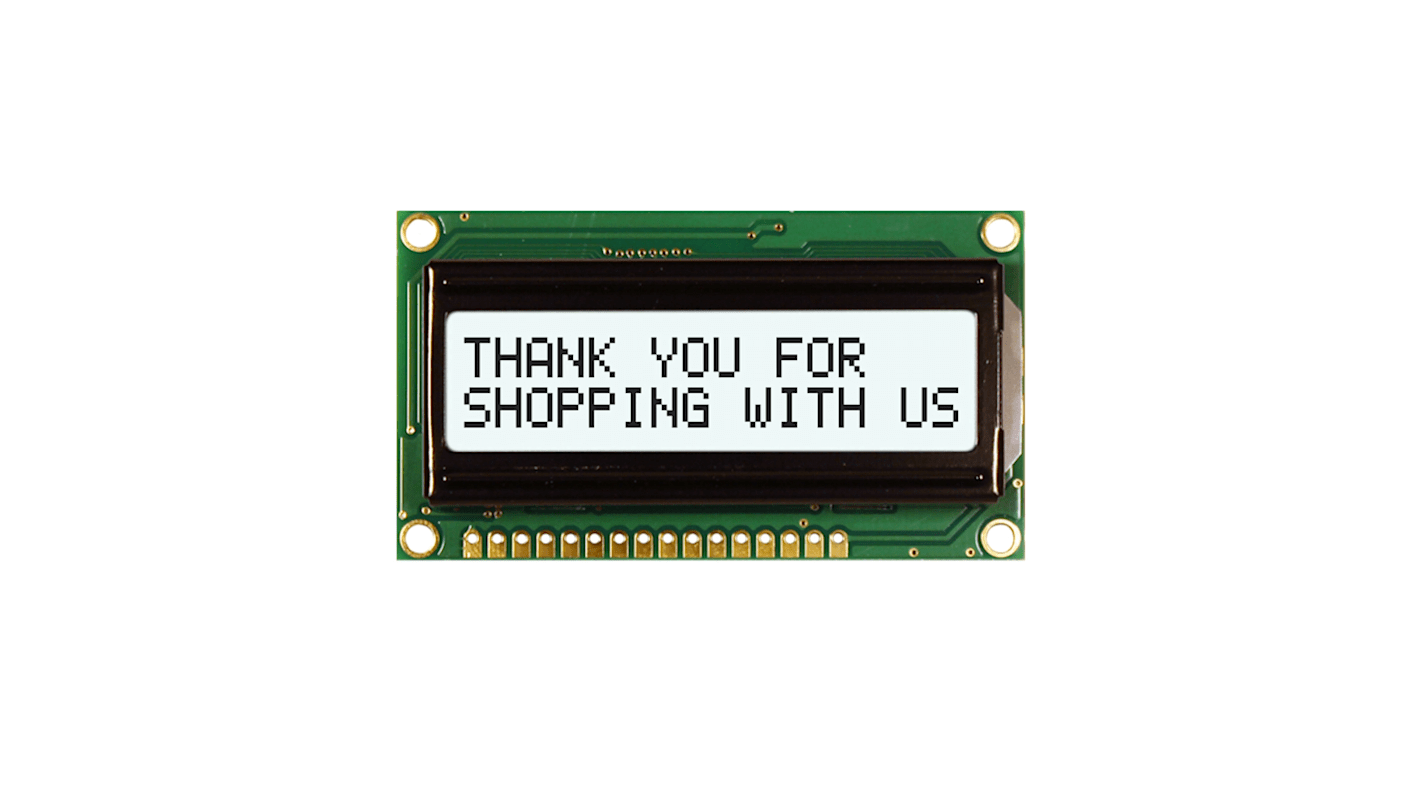 NEWHAVEN DISPLAY INTERNATIONAL NHD-0216HZ-FSW-FBW-33V3C NHD LCD LCD Display, White on White, 2 Rows by 16 Characters,