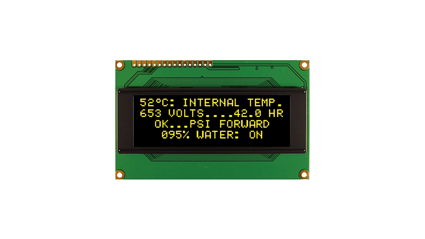 NEWHAVEN DISPLAY INTERNATIONAL Yellow OLED Display Serial/Parallel Interface