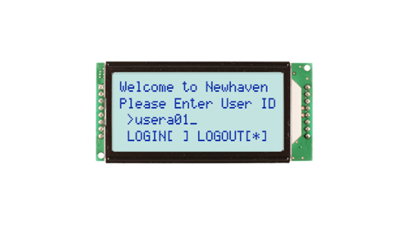 NEWHAVEN DISPLAY INTERNATIONAL LCD monokrom display, Baggrundfarve Hvid, 4 rækker a 20 tegn 79.0 x 36.0 x 13.0mm, LCD