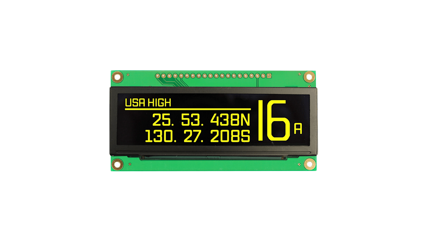 Display OLED NEWHAVEN DISPLAY INTERNATIONAL, Giallo, Seriale/Parallelo Interface Nessuno