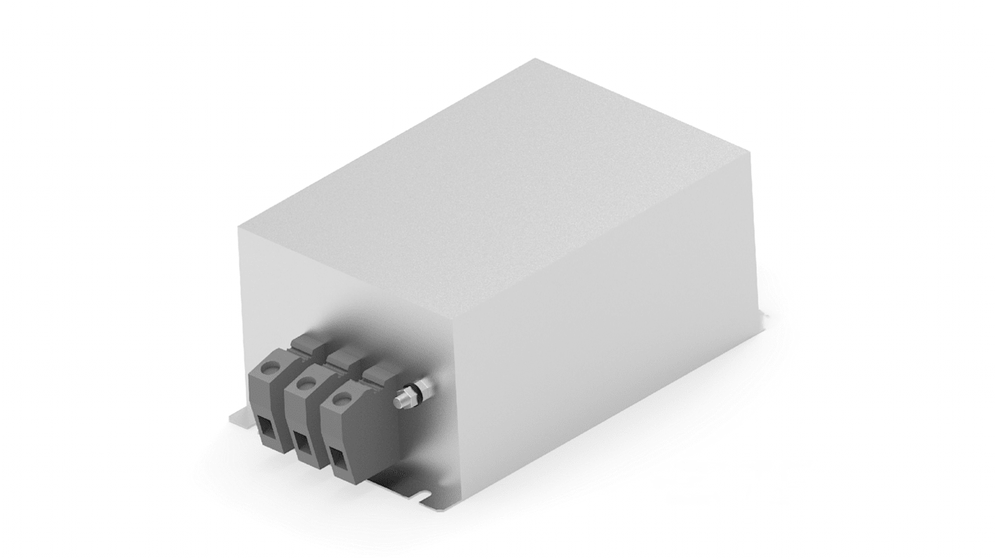 TE Connectivity AHV EMV-Filter, 760 V, 10A, Gehäusemontage, Anschlussblock, 3-phasig / 50/60Hz Single Stage Zustände