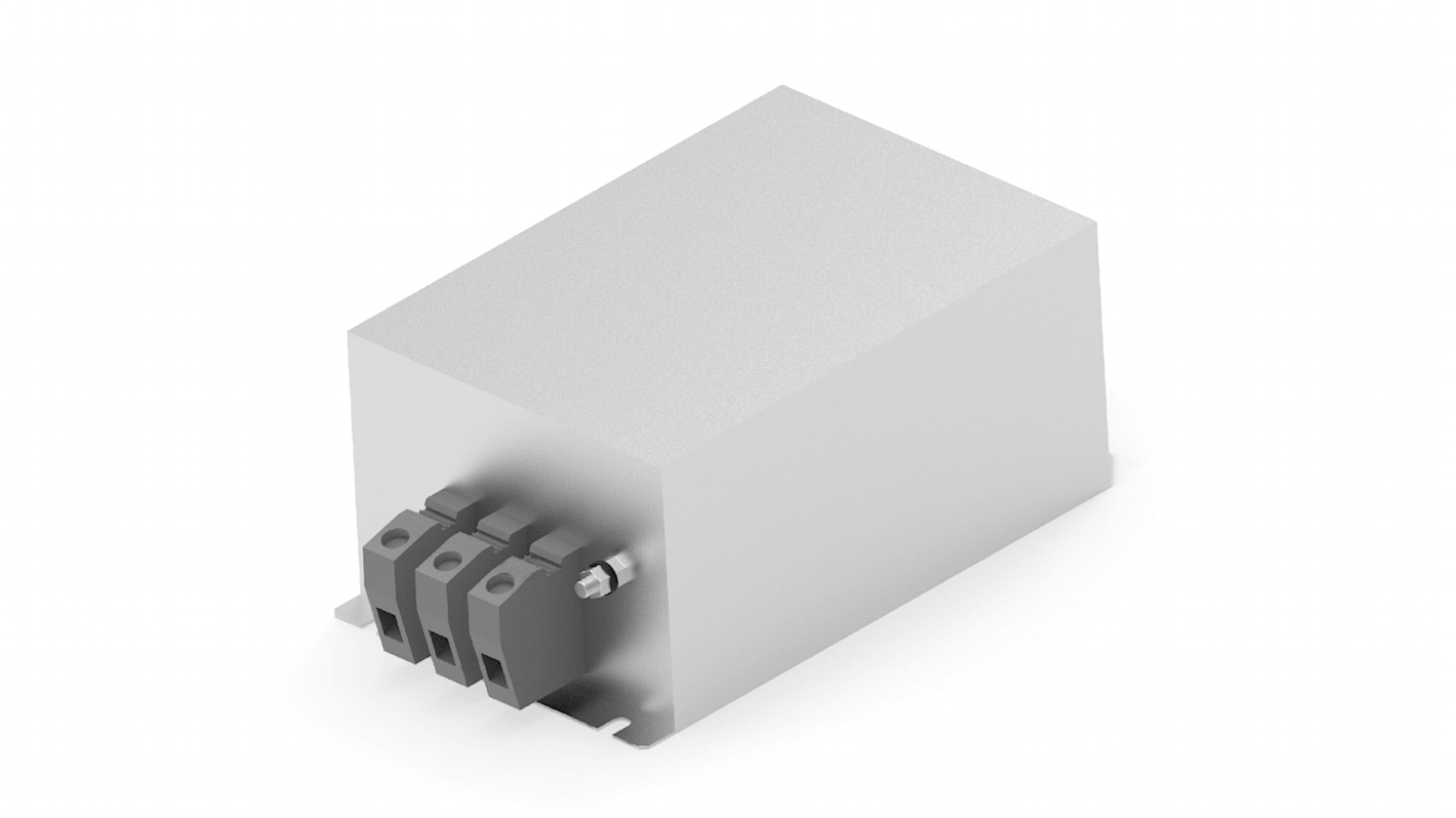 TE Connectivity AHV EMV-Filter, 760 V, 40A, Gehäusemontage, Anschlussblock, 3-phasig / 50/60Hz Single Stage Zustände