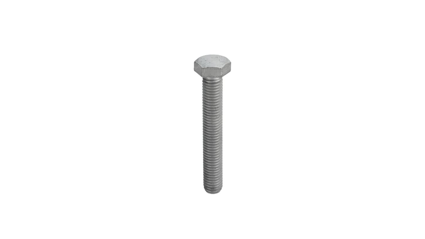 RS PRO Galvanised Steel Hex, Hex Bolt, M16 x 40mm