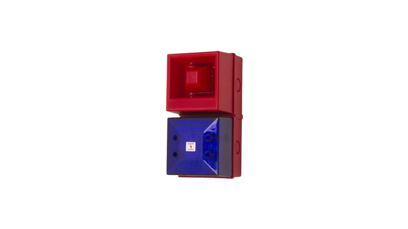 Clifford & Snell YL40 Series Blue Sounder Beacon, 48 V dc, IP65, Base-mounted, 108dB at 1 Metre