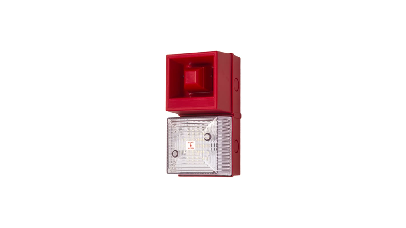 Segnalatore acustico e luminoso Clifford & Snell serie YL40, Trasparente, 48 V c.c., 108dB a 1 m, IP65