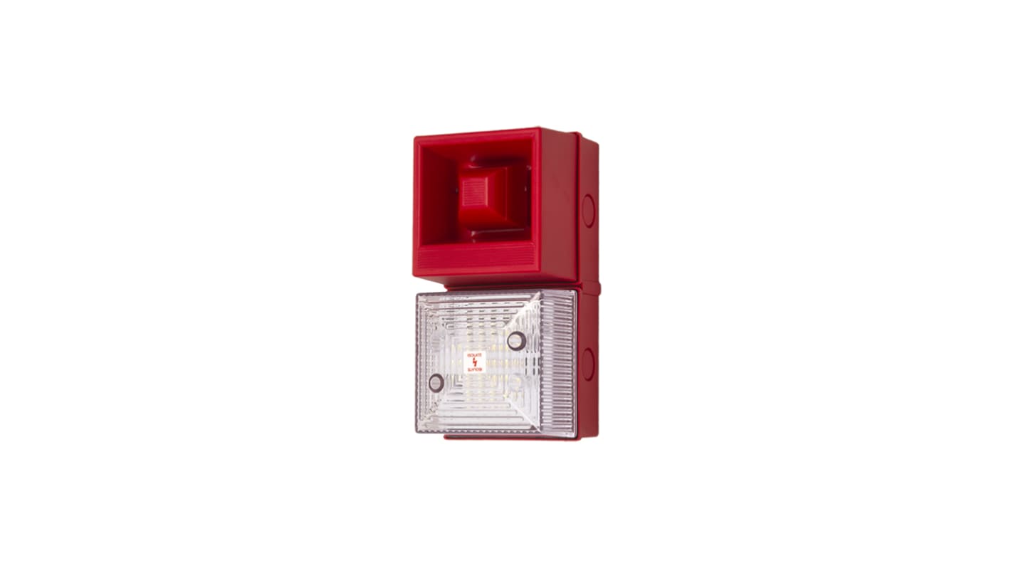 Clifford & Snell YL40 Series Clear Sounder Beacon, 24 V dc, IP65, Base-mounted, 108dB at 1 Metre