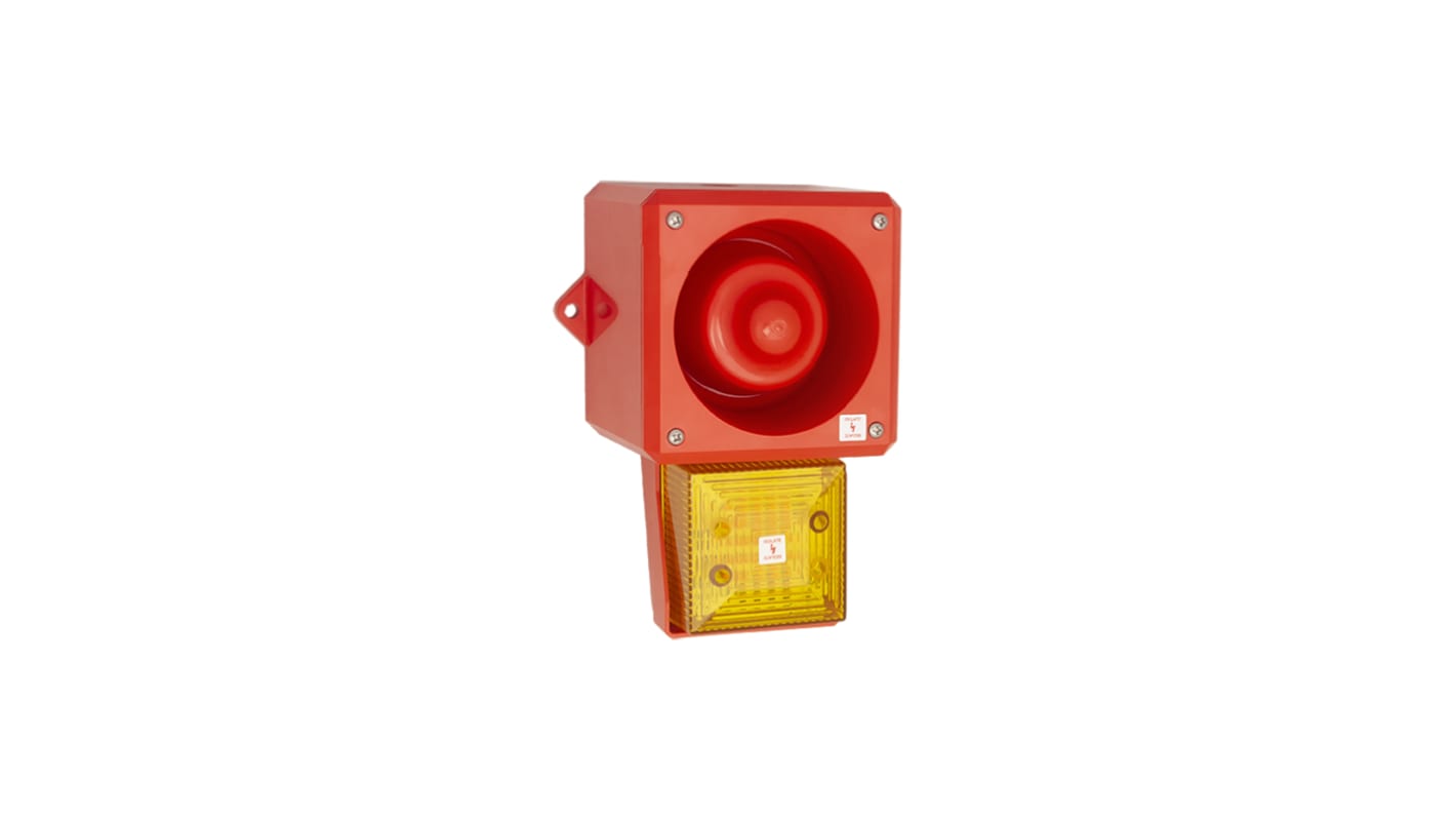 Clifford & Snell YL50 Hi Vis Series Yellow Sounder Beacon, 24 V dc, IP66, Wall or Bulkhead, 112dB at 1 Metre