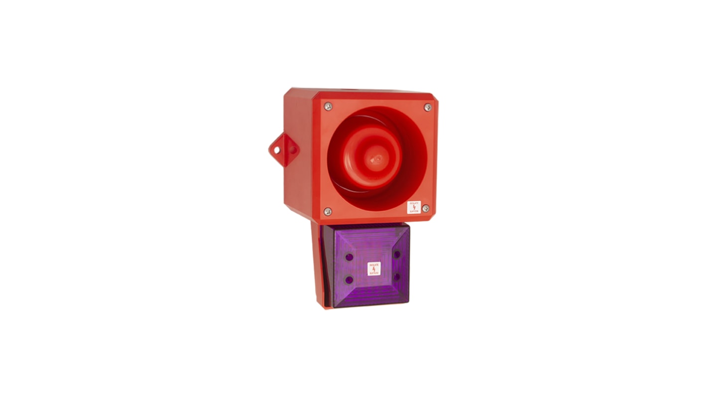 Segnalatore acustico e luminoso Clifford & Snell serie YL50 Hi Vis, Magenta, 230 V c.a., 112dB a 1 m, IP66