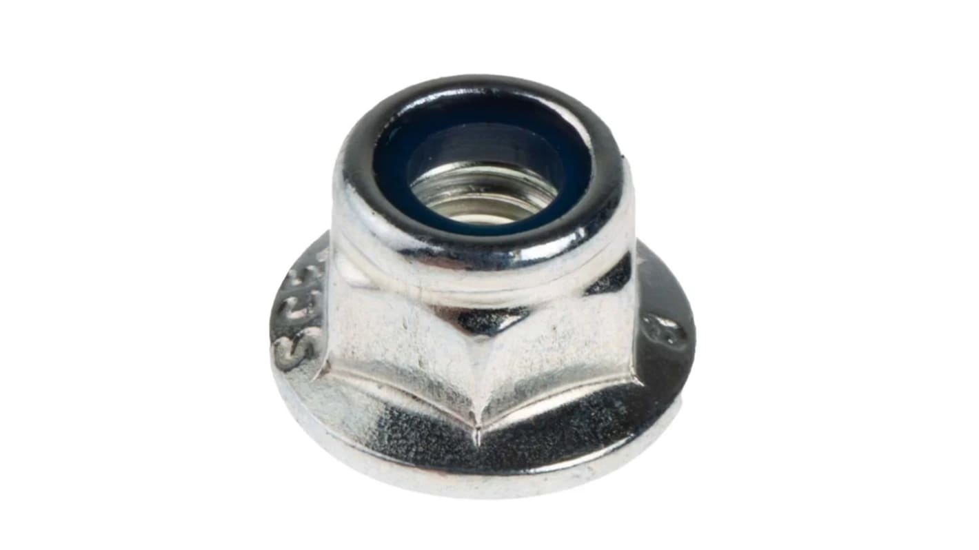 RS PRO, Bright Zinc Plated Steel Locking Nut, DIN 6926, M5