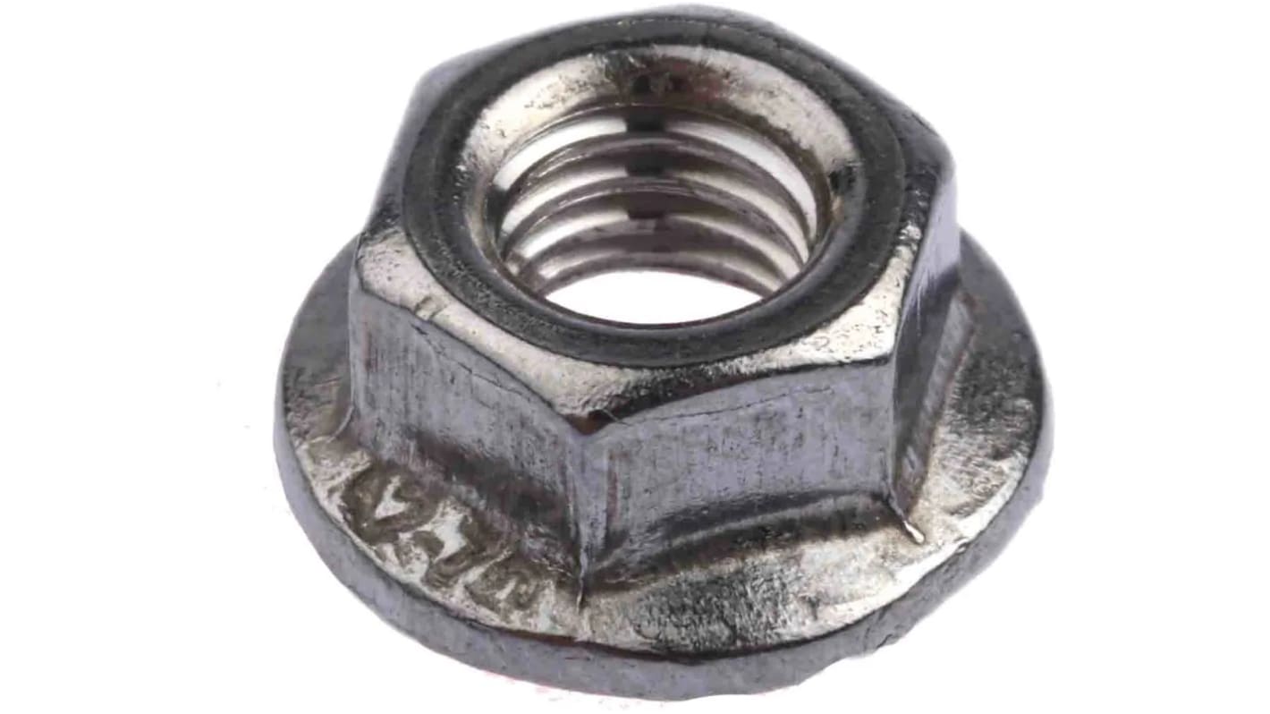 RS PRO, Plain Stainless Steel Flanged Hex Nut, DIN 6923, M5