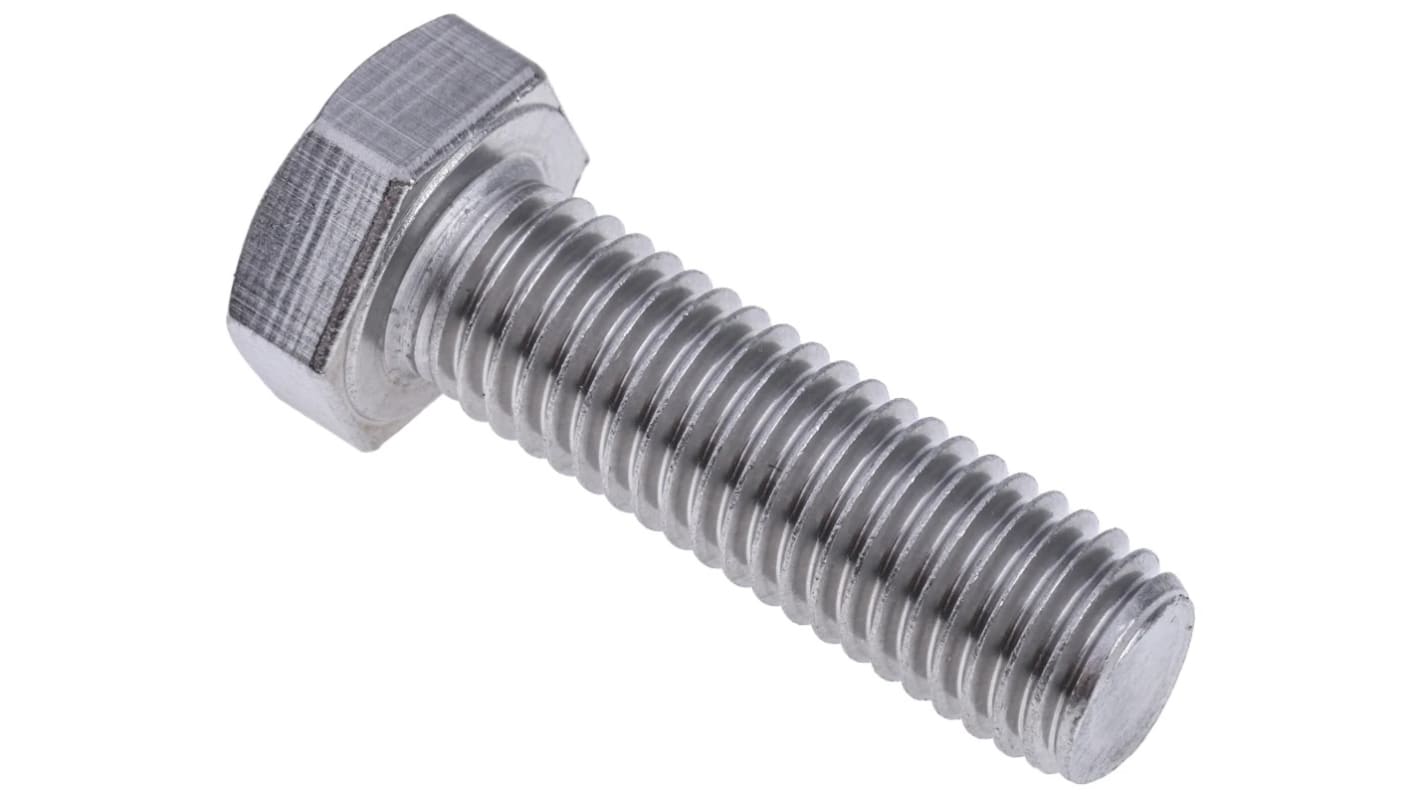 Plain Stainless Steel, Hex Bolt, M12 x 40mm