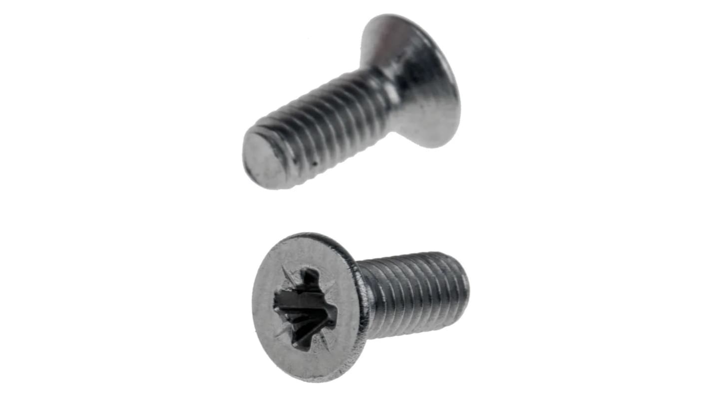 RS PRO Senkkopf Pozi Schrauben A2, M3 x 8mm Edelstahl