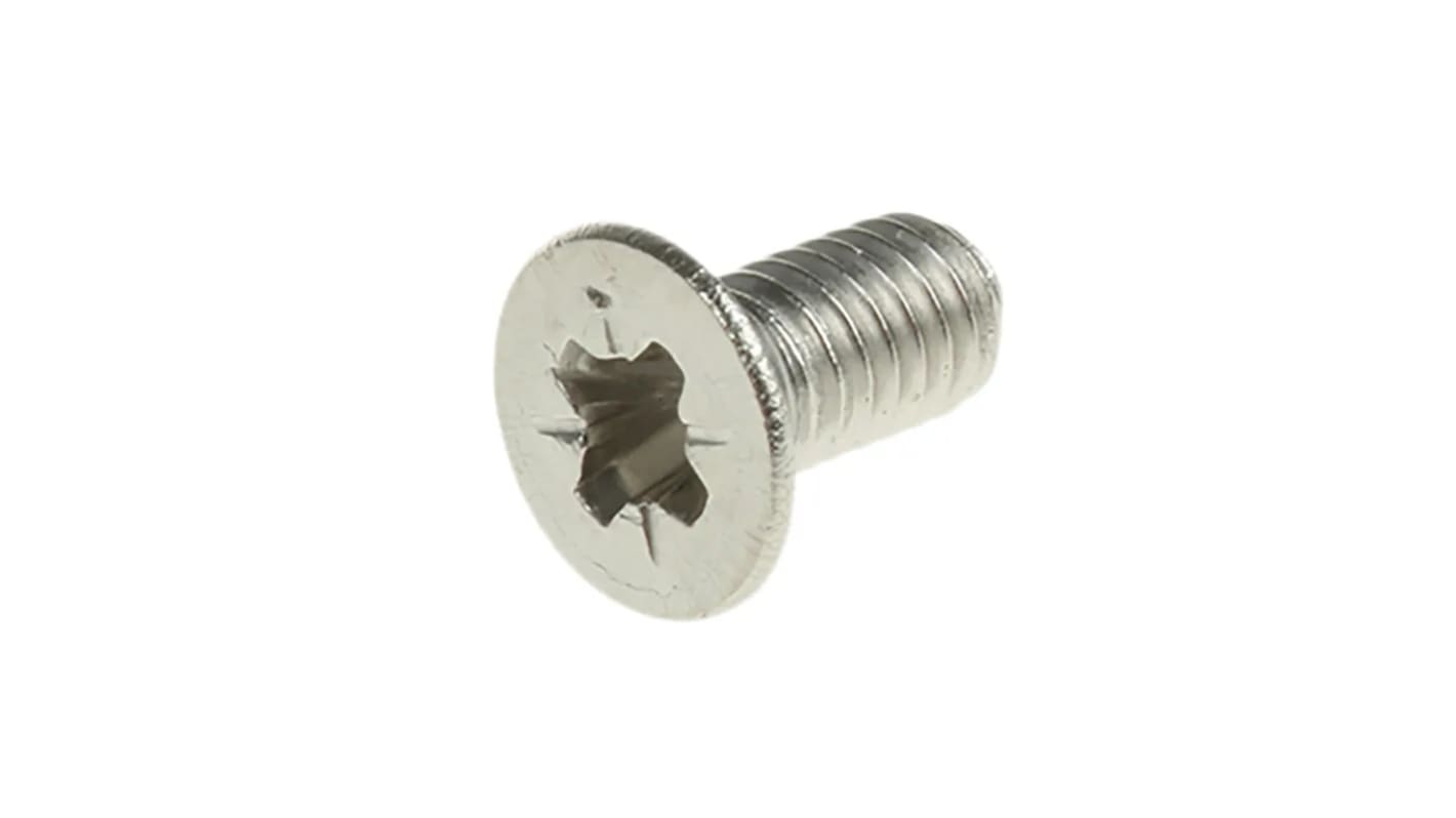 RS PRO Senkkopf Pozi Schrauben A4, M3 x 6mm Edelstahl