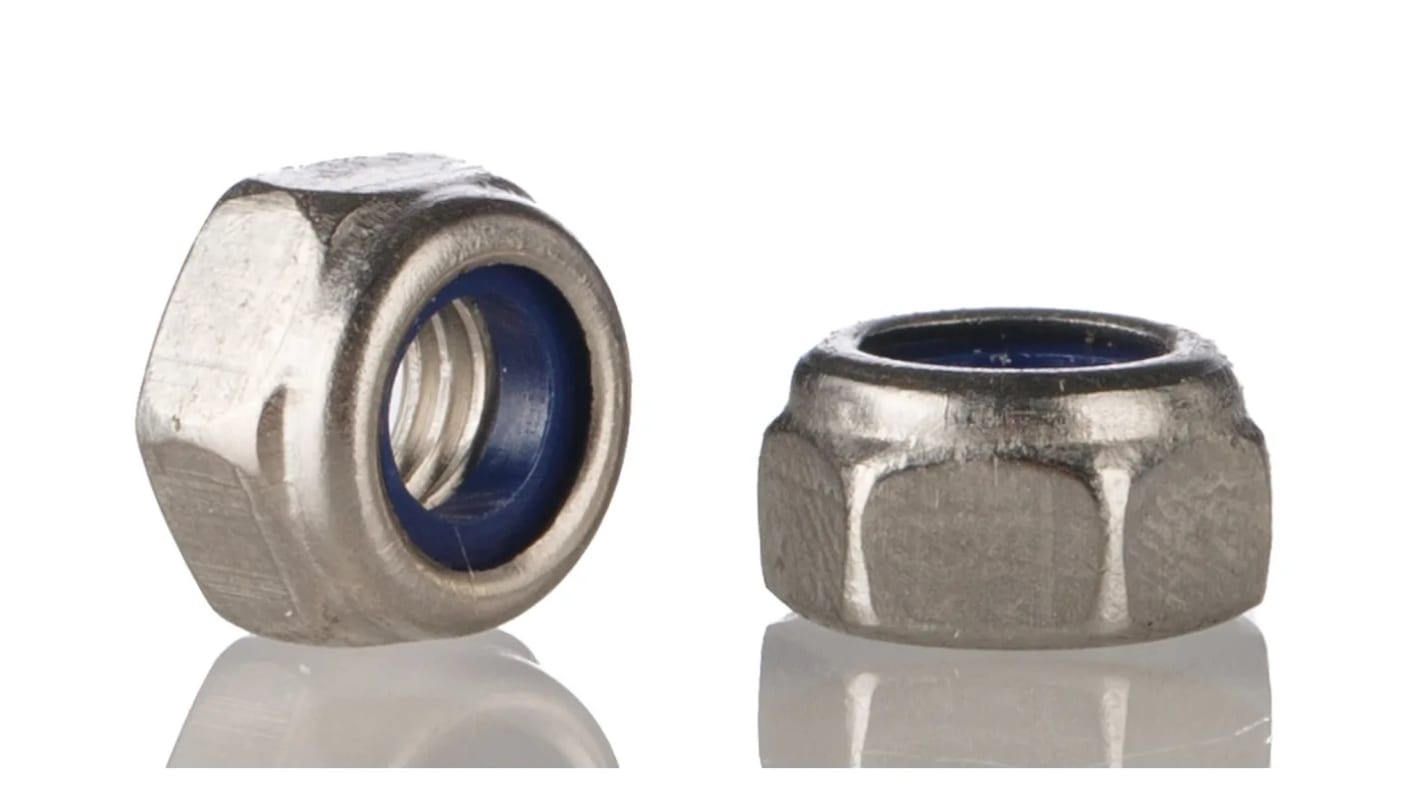 RS PRO, Plain Stainless Steel Hex Nut, DIN 985, M3