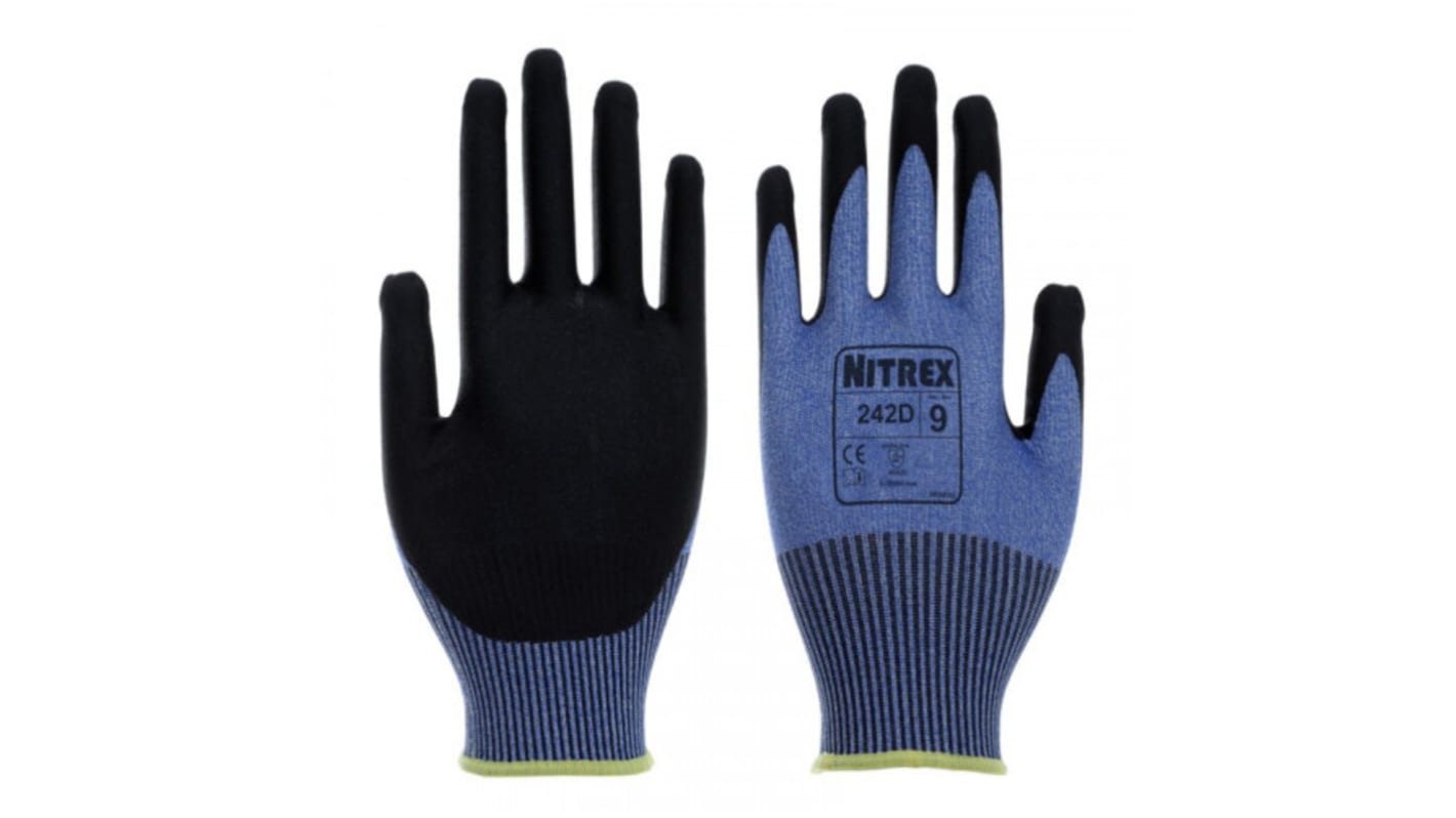 Guantes de trabajo de Fibra de vidrio, HPPE, Nailon Unigloves serie 242D*, talla 6, XS