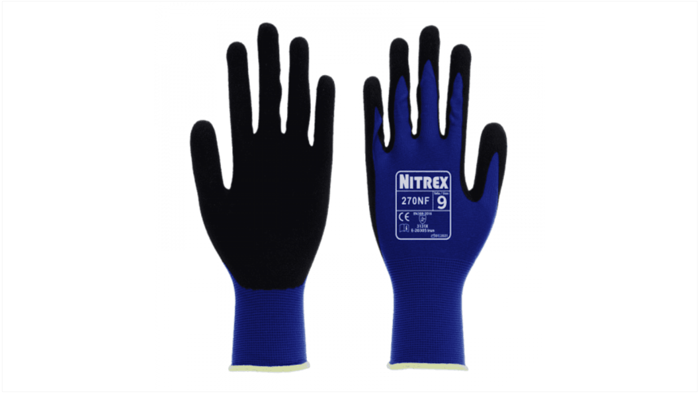 Uniglove 270NF* Nylon Abrasion Resistant Work Gloves, Size 6, XS, Nitrile Coating