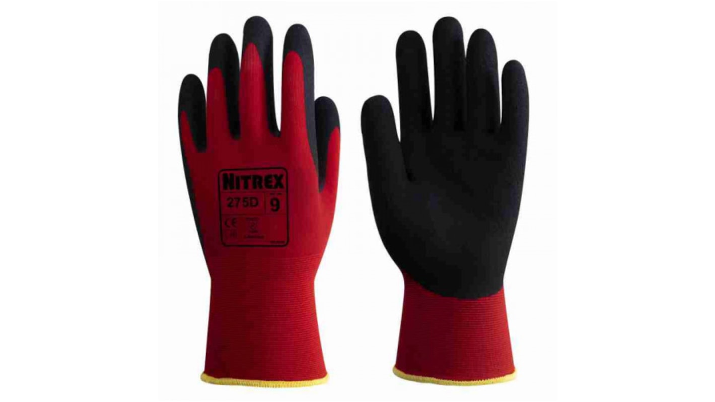 Guantes de trabajo de Nailon, Spandex Unigloves serie 275D*, talla 7, con recubrimiento de Espuma de látex, Agarre