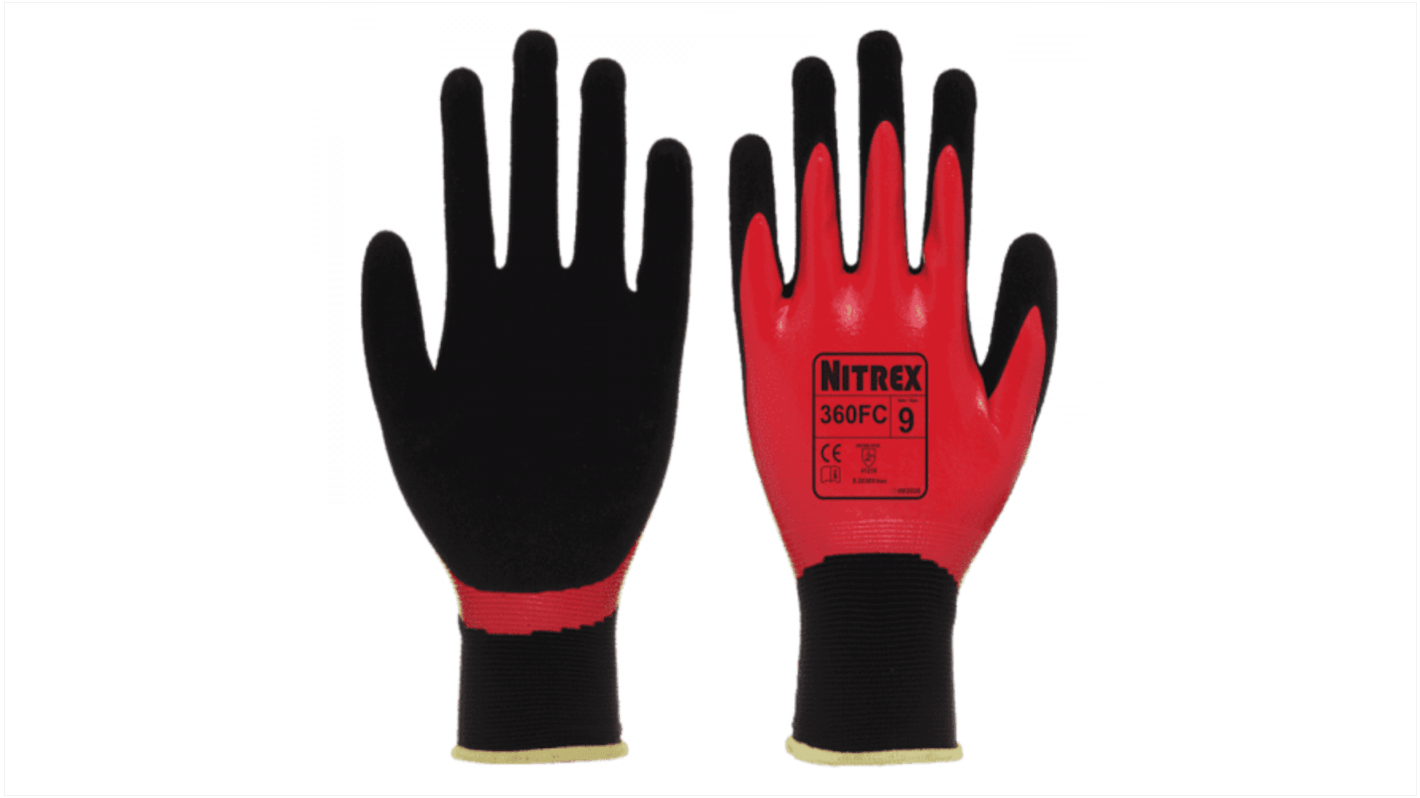 360FC08 Unigloves 360FC* Red Nylon Abrasion Resistant, Dry Environment Work Gloves, Size 8